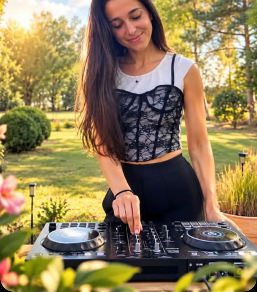 DJ Mia Amare behind the decks